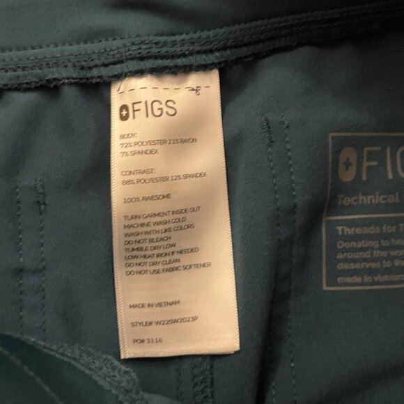 New FIGS Teal Green Scrub Pants or Joggers , XS / P - Picture 8 of 10